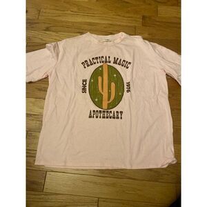 NWOT, somewhere west, women's short sleeve graphic pink tee size large